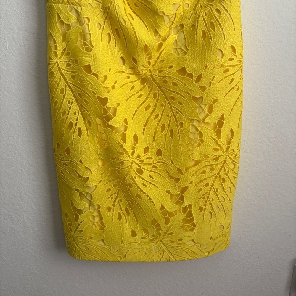 NWT Talbots RSVP Yellow Palm Leaf Sheath Dress Size 8P - Picture 3 of 9